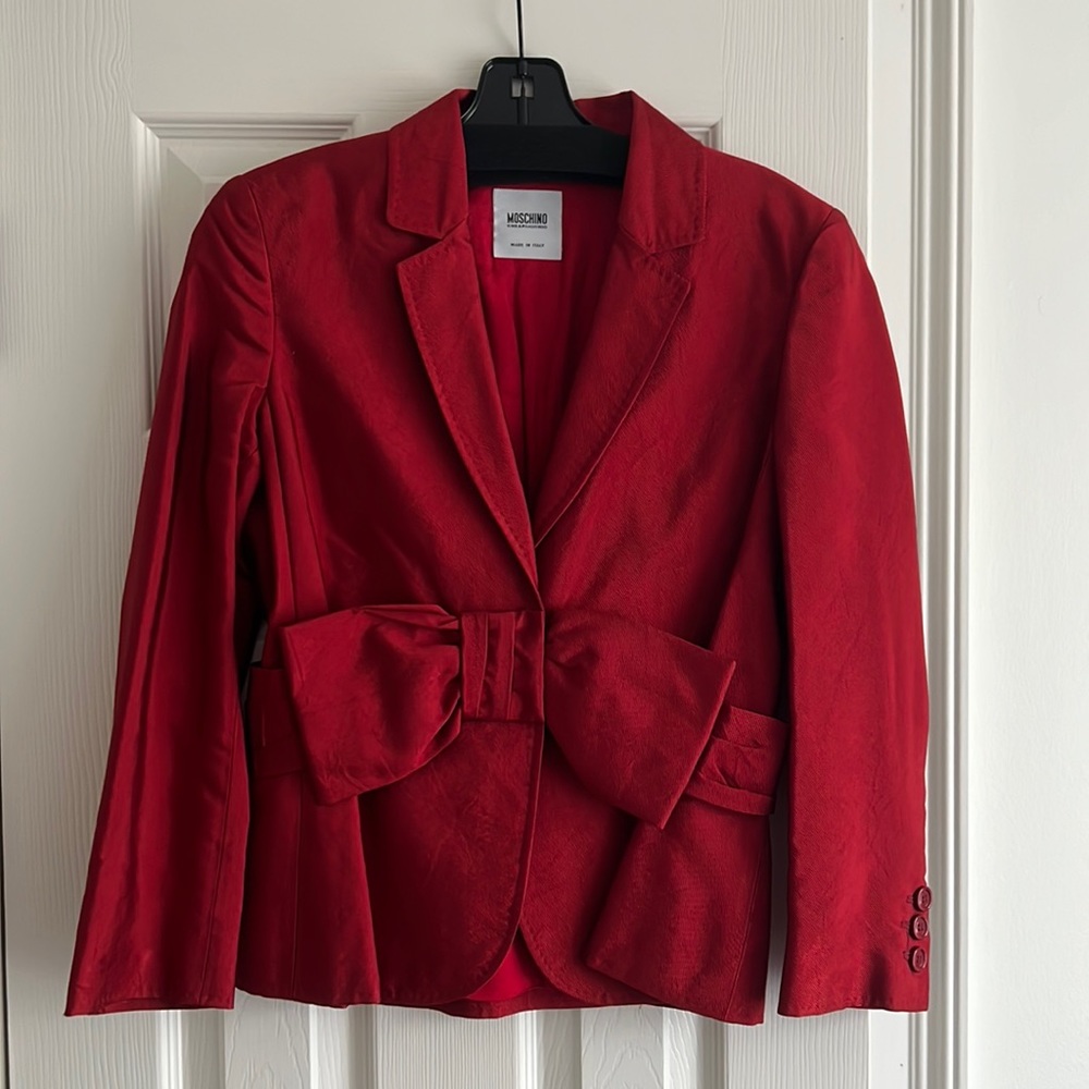 Moschino Cheap & Chic Red Bow Blazer